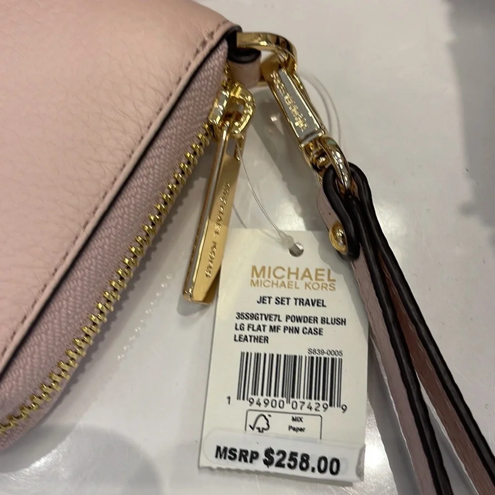 Michael Kors Jet Set Travel Large Flat Multifunction Phone Case Wristlet